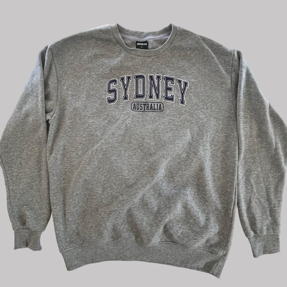 Sports Sweatshirt Sweater Shirt Mens Large Gray Sydney Australia Embroidered‎ - Picture 7 of 11